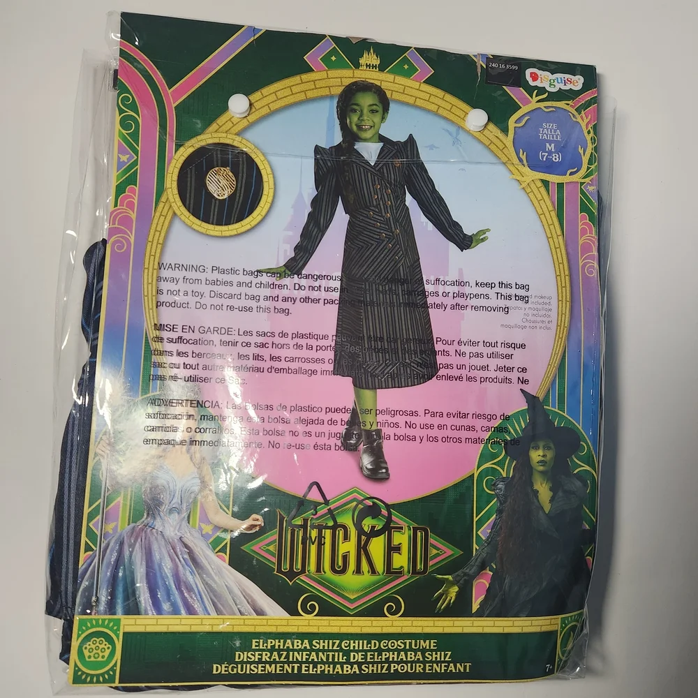 Wicked Elphaba Shiz Child Costume - Black medium 7 -‎ 8 children's